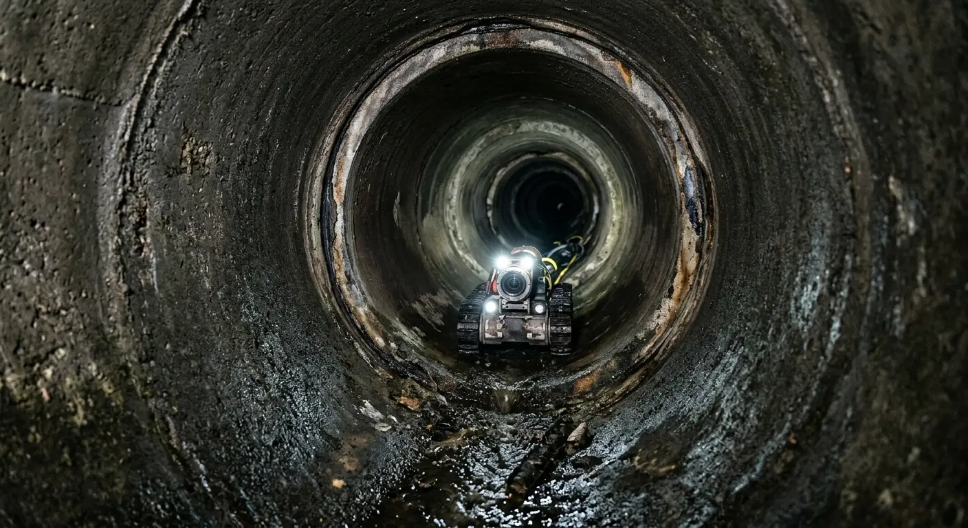 Robotic sewer camera inspecting pipe interior for Sewer Line Repair in Fort Scott